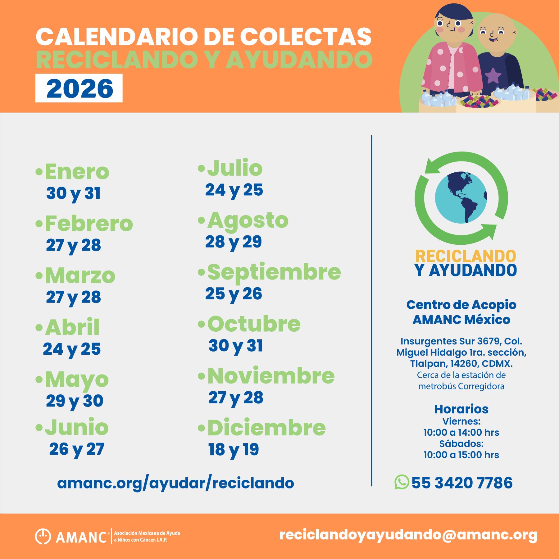Calendario AMANC 2026