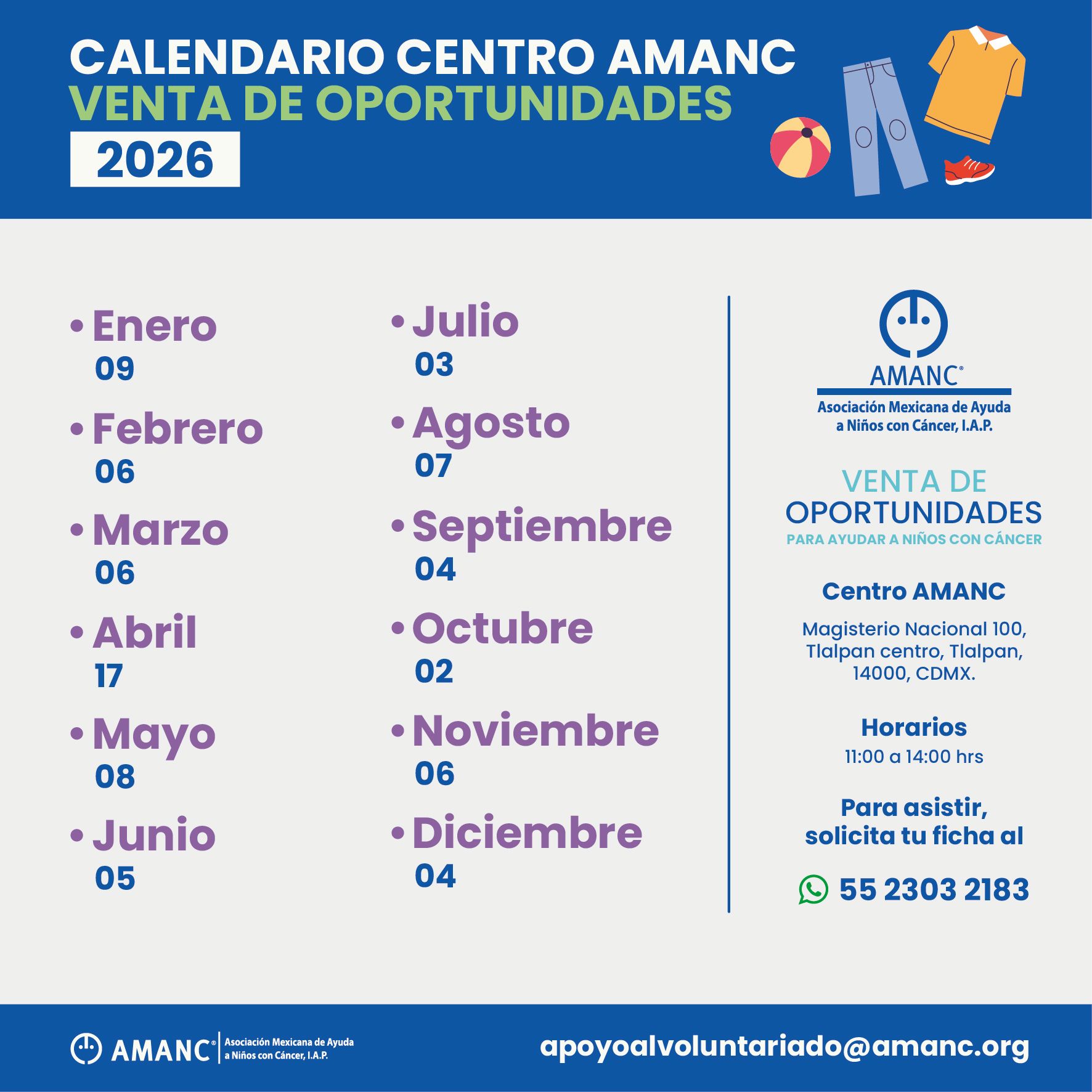 Calendario Ventas 2026 2